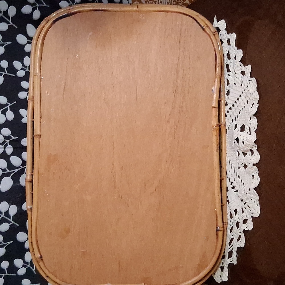 Vintage Woven Bamboo Tray - Picture 3 of 3